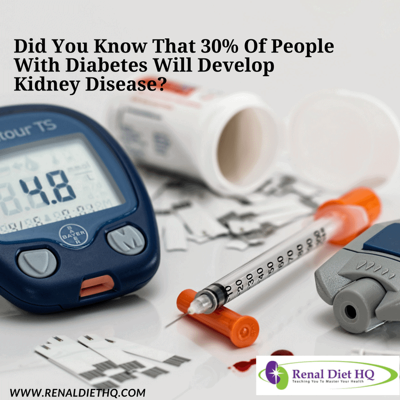 Did You Know That 30% Of People With Diabetes Will Develop Kidney Disease?