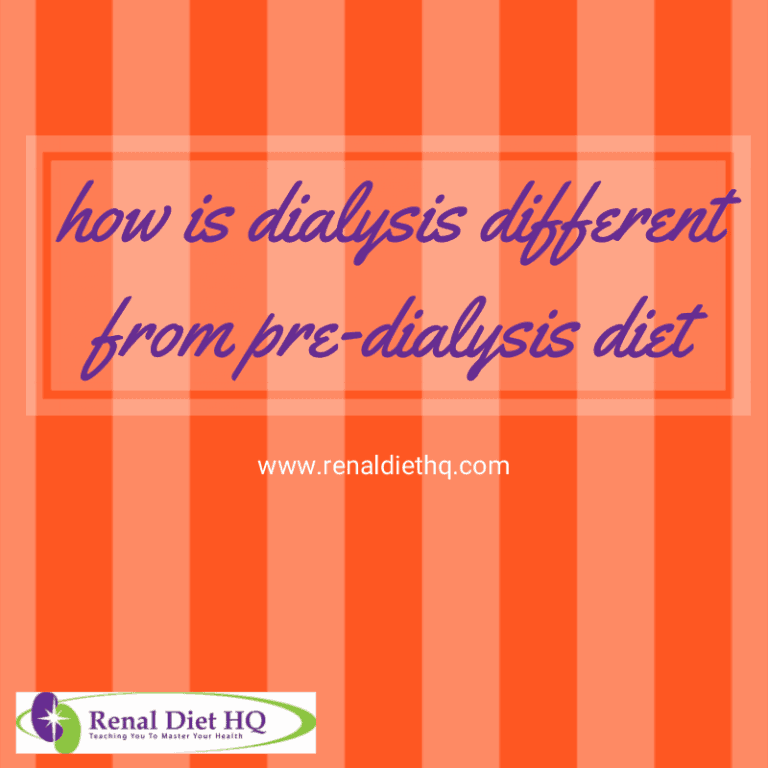 How Is Dialysis Diet Different From Pre-Dialysis Diet?