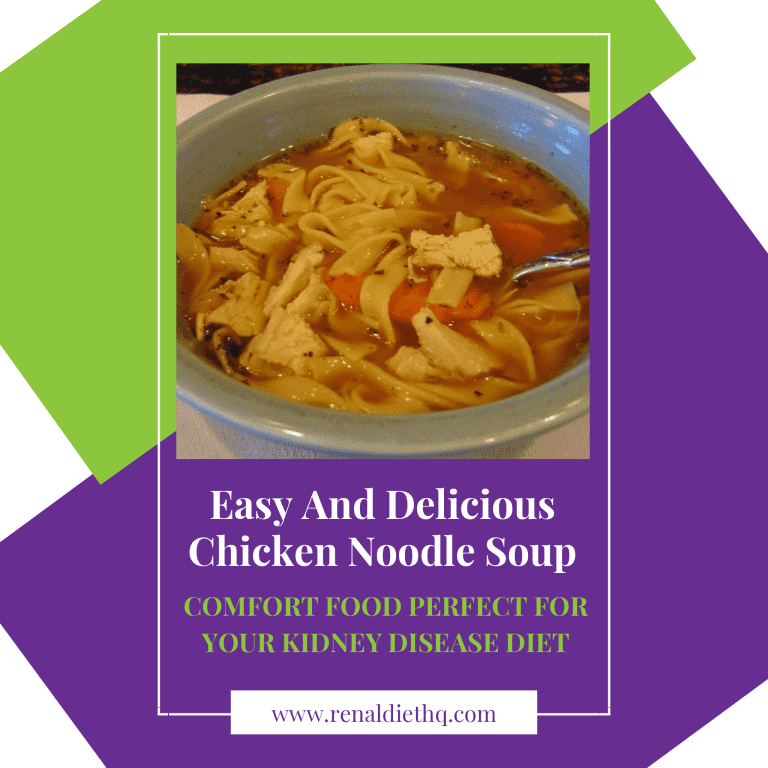Renal Diet Recipes - Easy Chicken Noodle Soup - Low Sodium and Kidney Diet Friendly