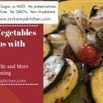 Grilled vegetables on a fork on a plate ready to be served.