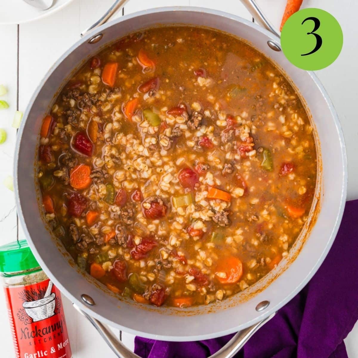 Step 3 of Beef Barley Soup