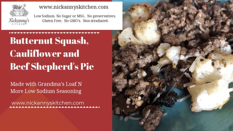 Shephard's pie with cauliflower and butternut squash.