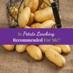 Basket of potatoes on hemp bag