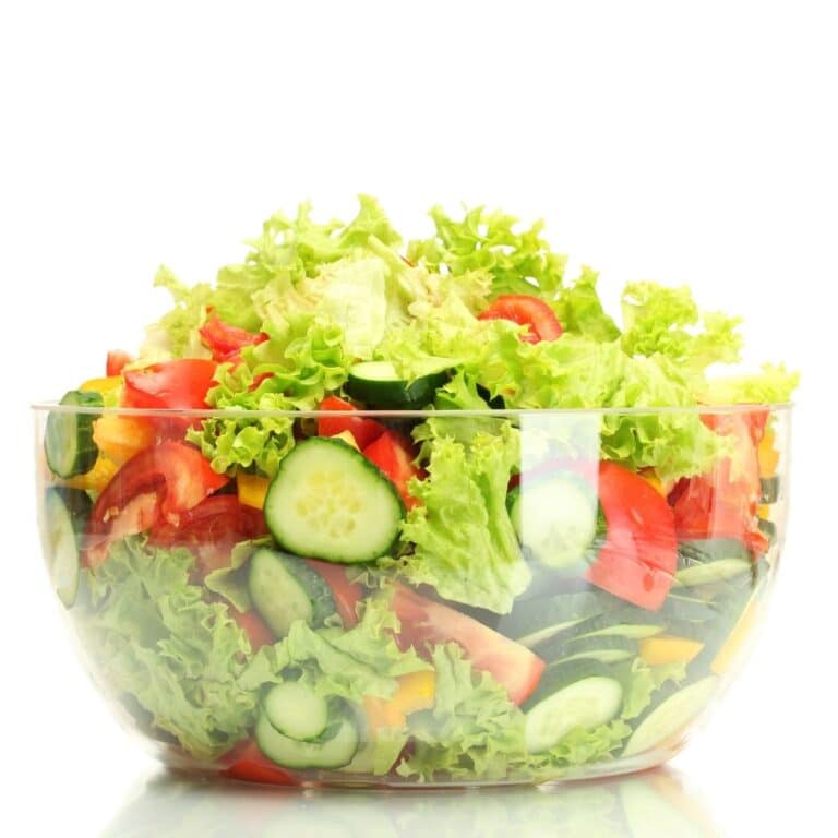 Fresh Vegetable Salad in Transparent Bowl