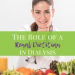 Dietitian with fruits and vegetables on the table