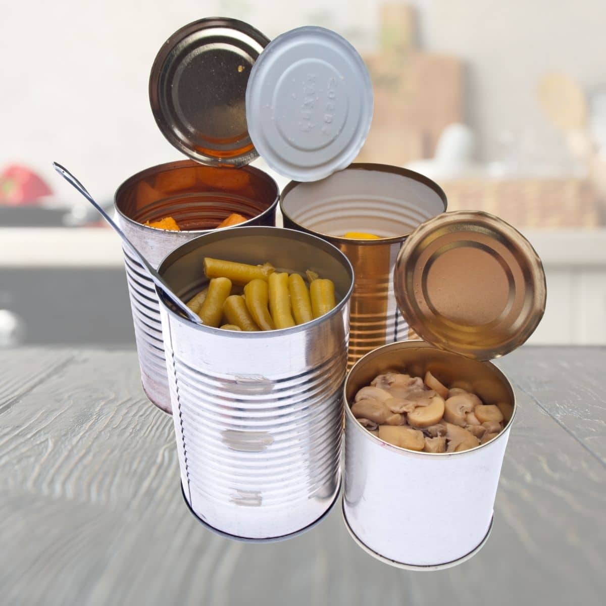 Group of Preserved Canned Vegetables 