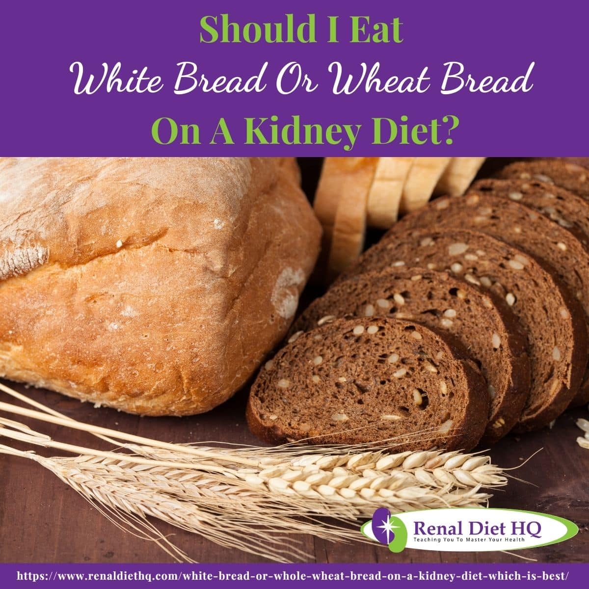 White Bread and wheat bread in the brown table.