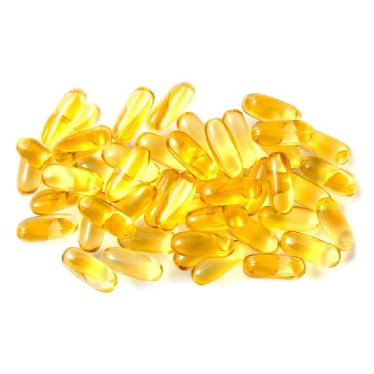 Omega 3 capsules in Green bottles