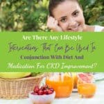 Healthy lifestyle - a woman sitting at a table with a basket of fruit