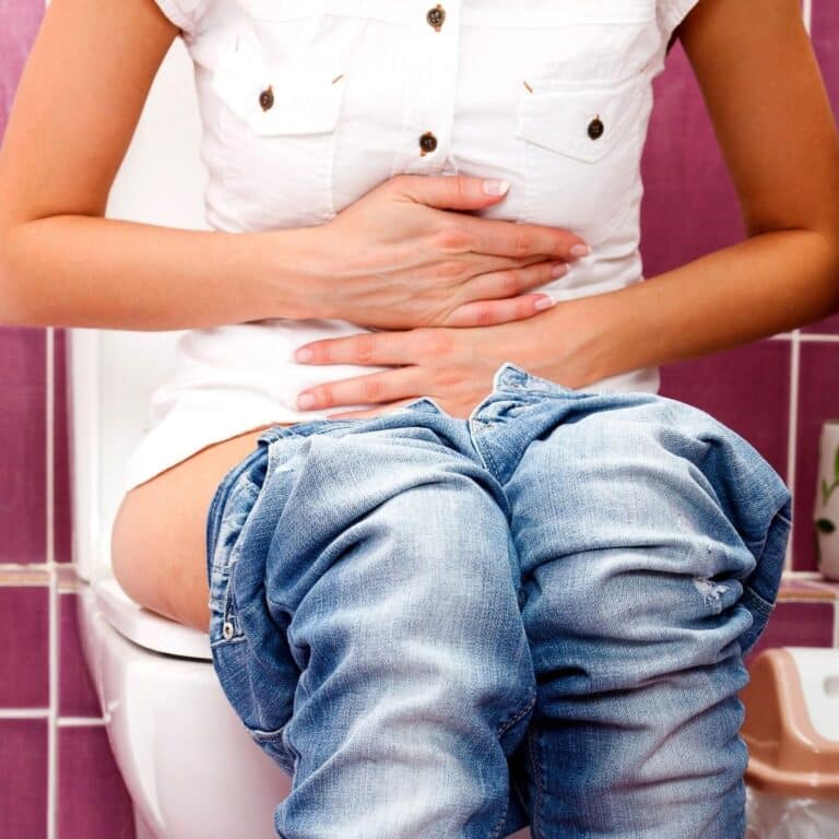 Woman in a toilet
