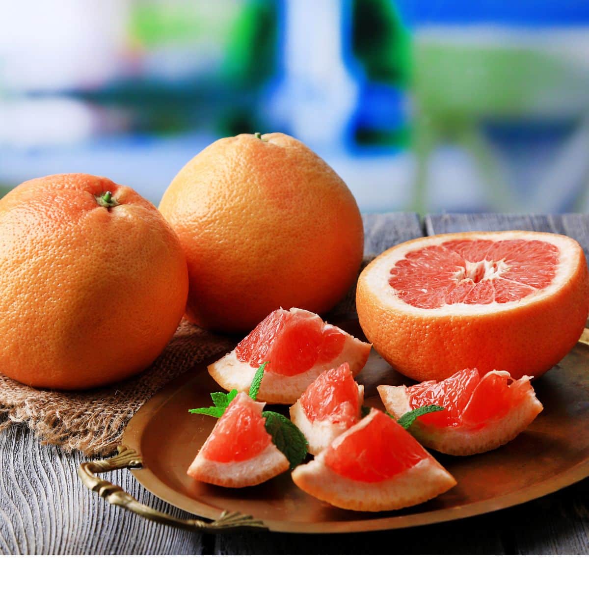 Ripe Grapefruits on Tray