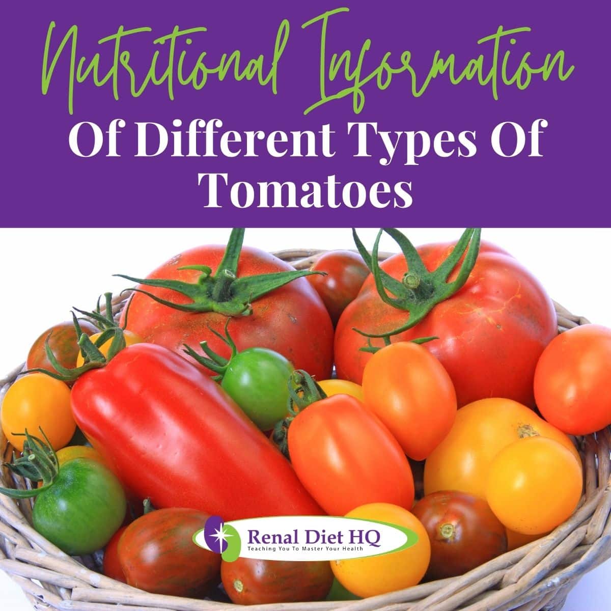 Various types of tomatoes in numerous colors