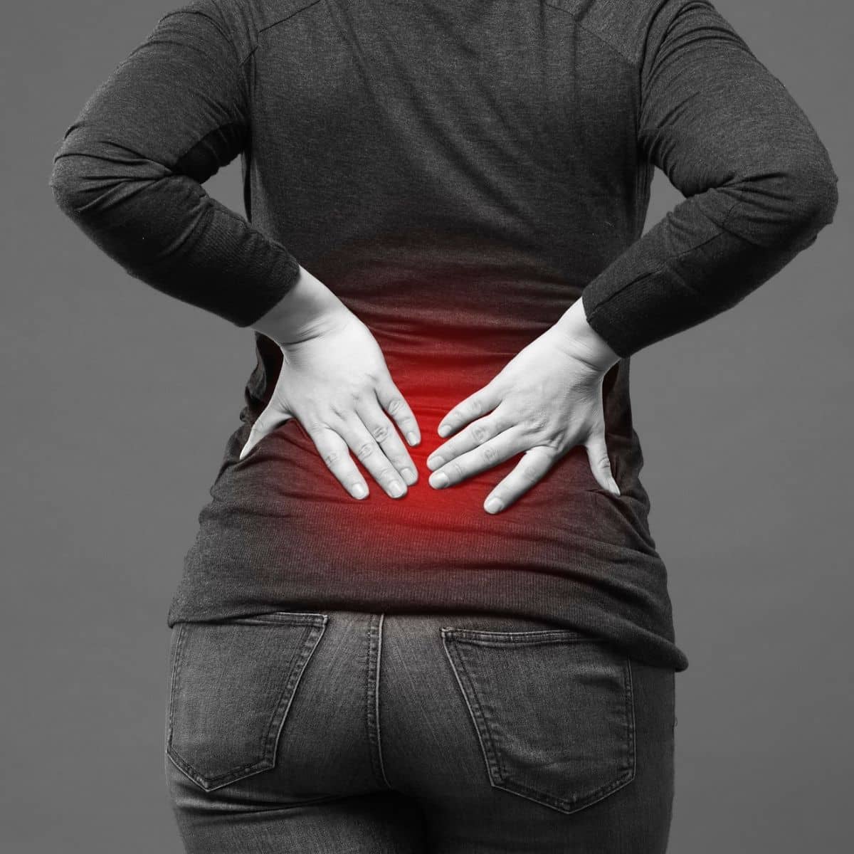 Back pain, kidney inflammation, ache in woman's body