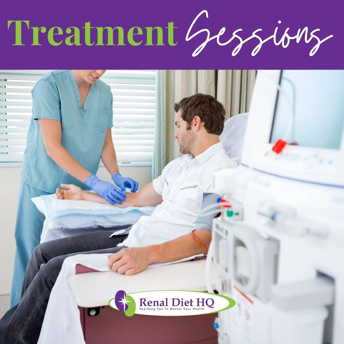 Nurse Injecting Patient For Renal Dialysis Treatment 