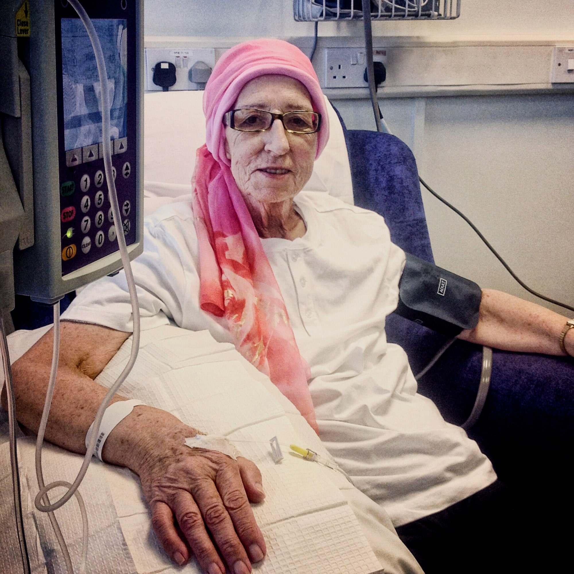 Patient receiving her Dialysis in the hospital