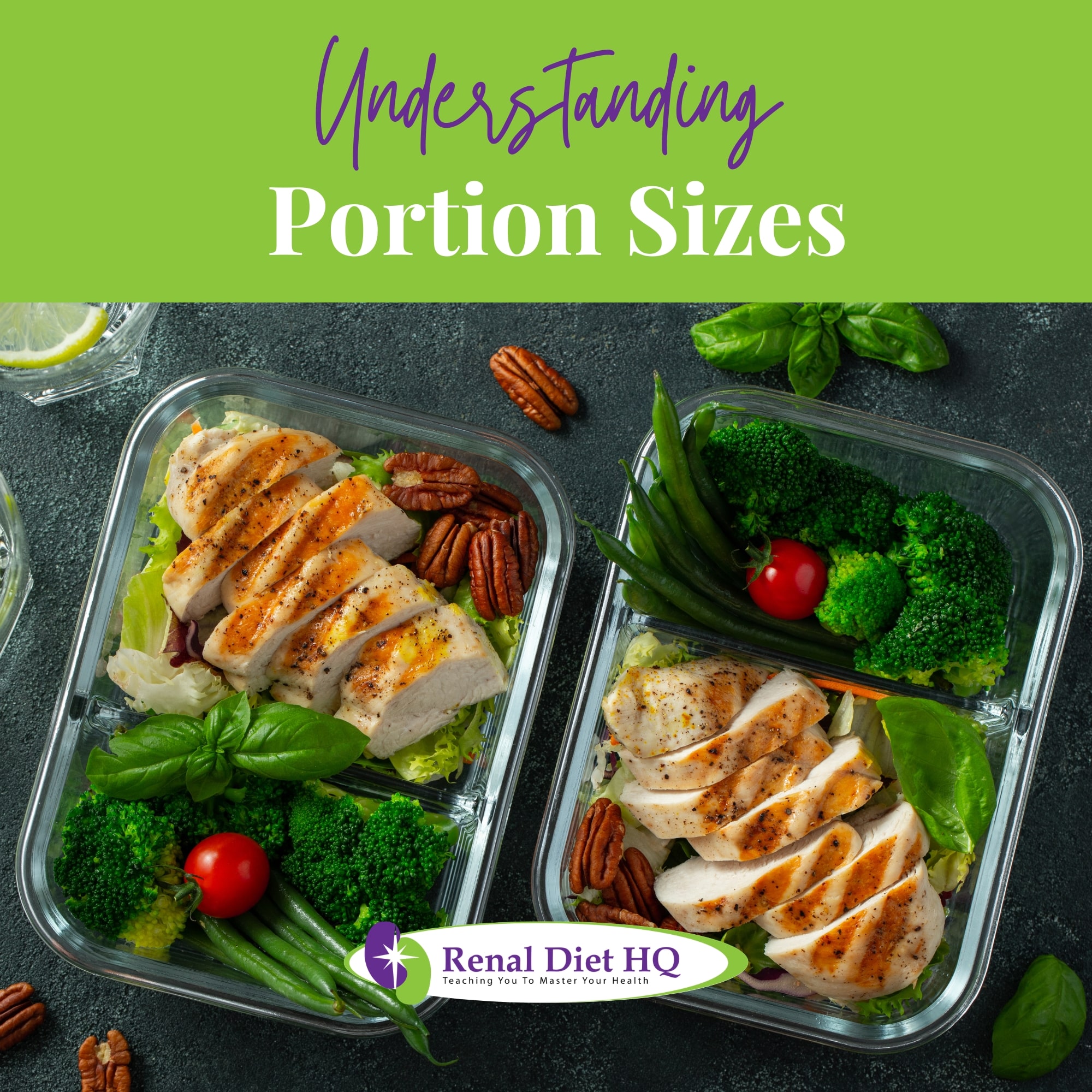 Healthy Portion meals with Green beans, chicken breast and broccoli