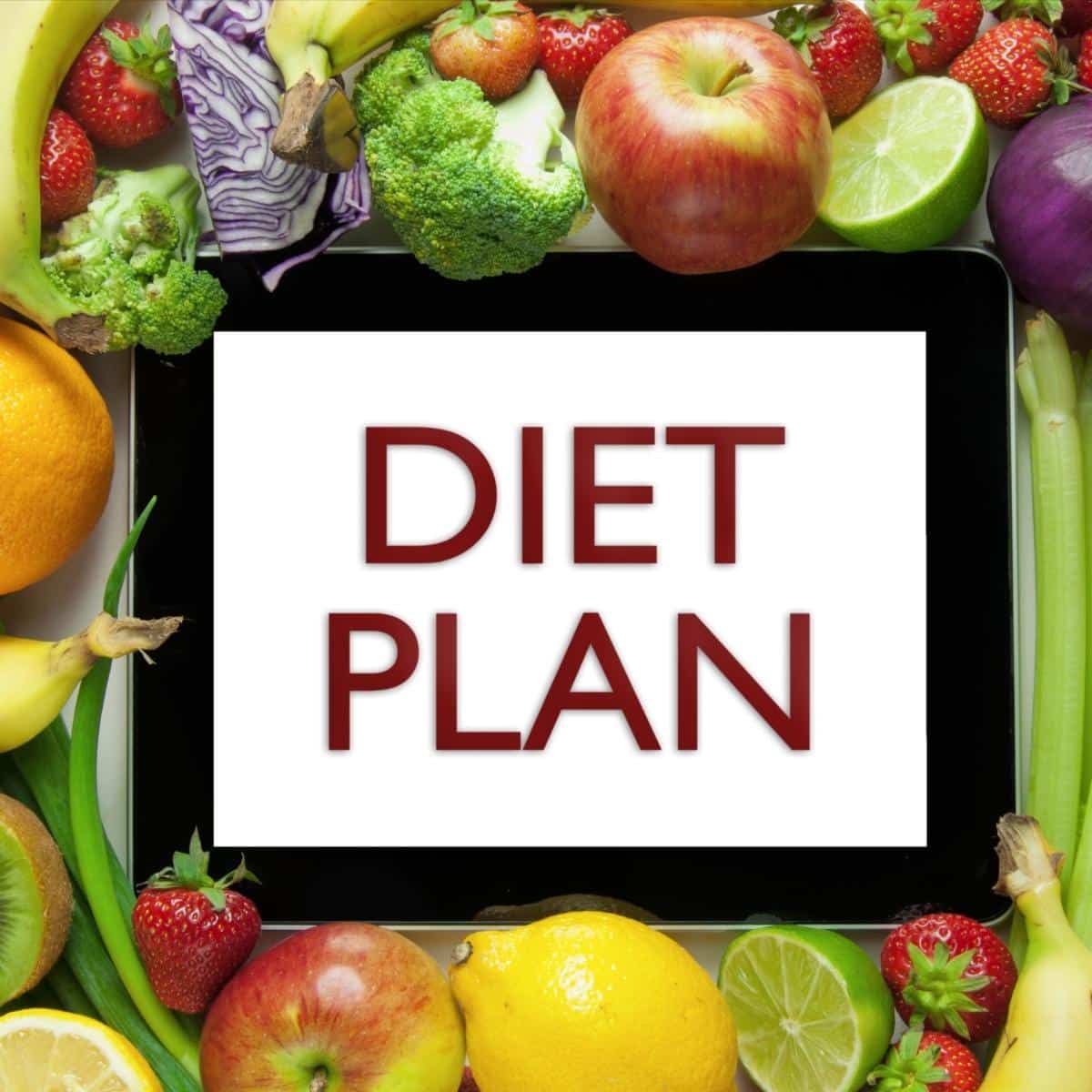 Fruits and Vegetables around diet plan