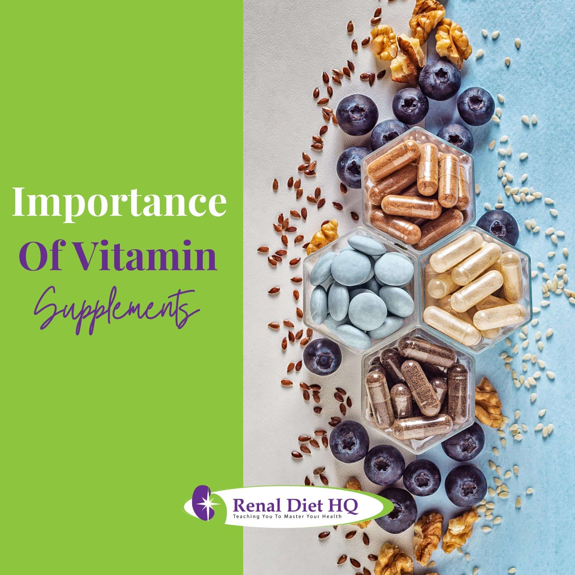 various types of vitamins and supplements arranged in a hexagon shape