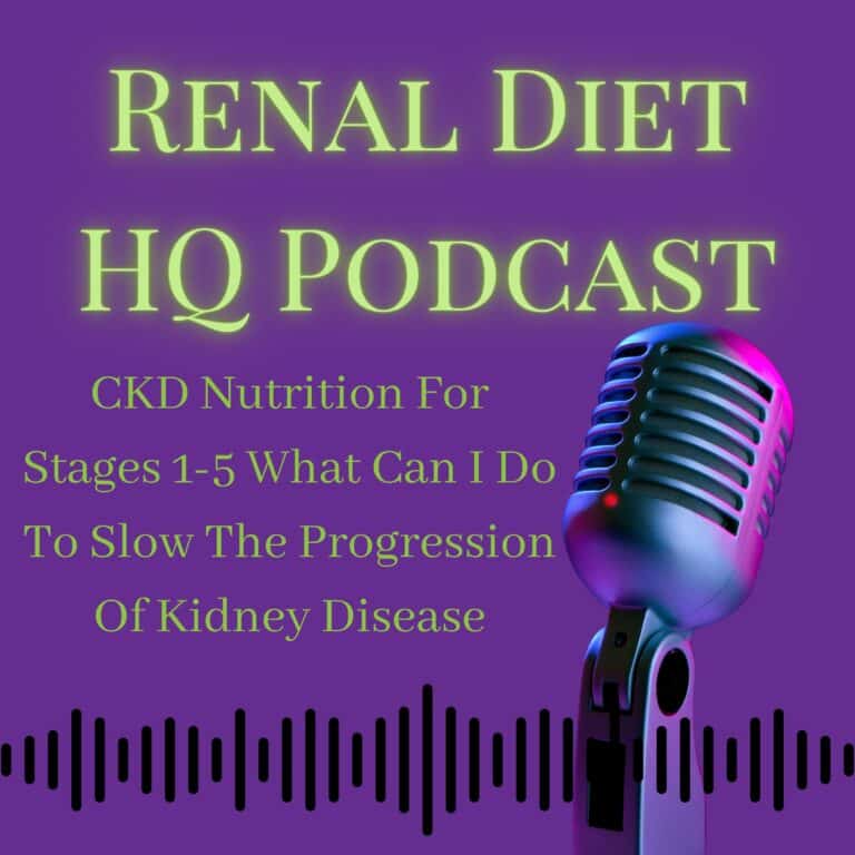RENAL DIET HQ PODCAST CKD Nutrition For Stages 1-5 What Can I Do To Slow The Progression Of Kidney Disease.