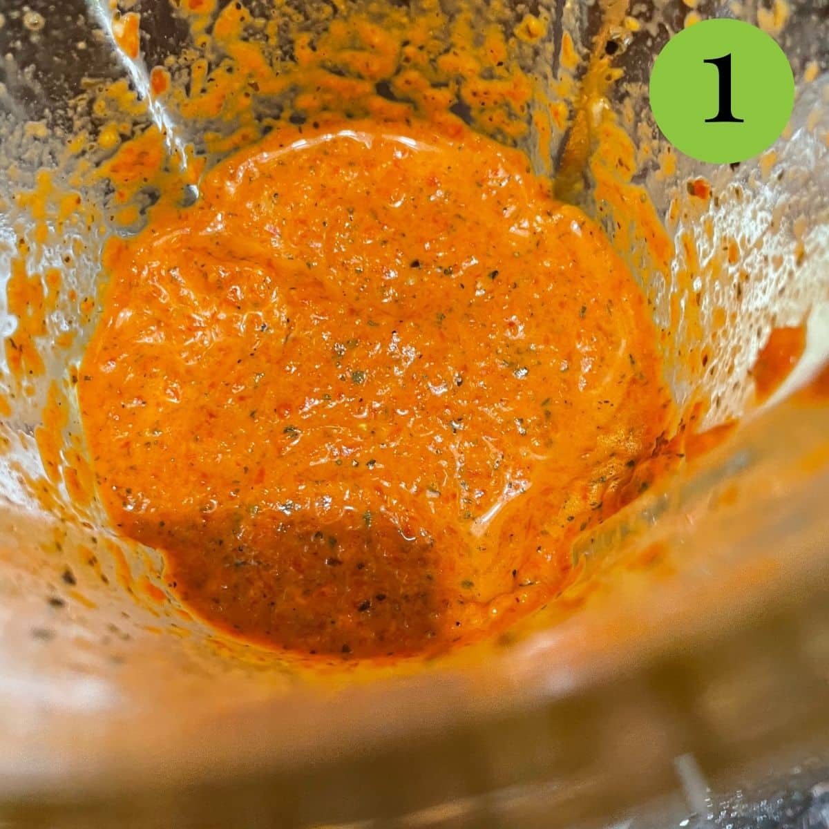 step 1 of Roasted Red Pepper Sauce.