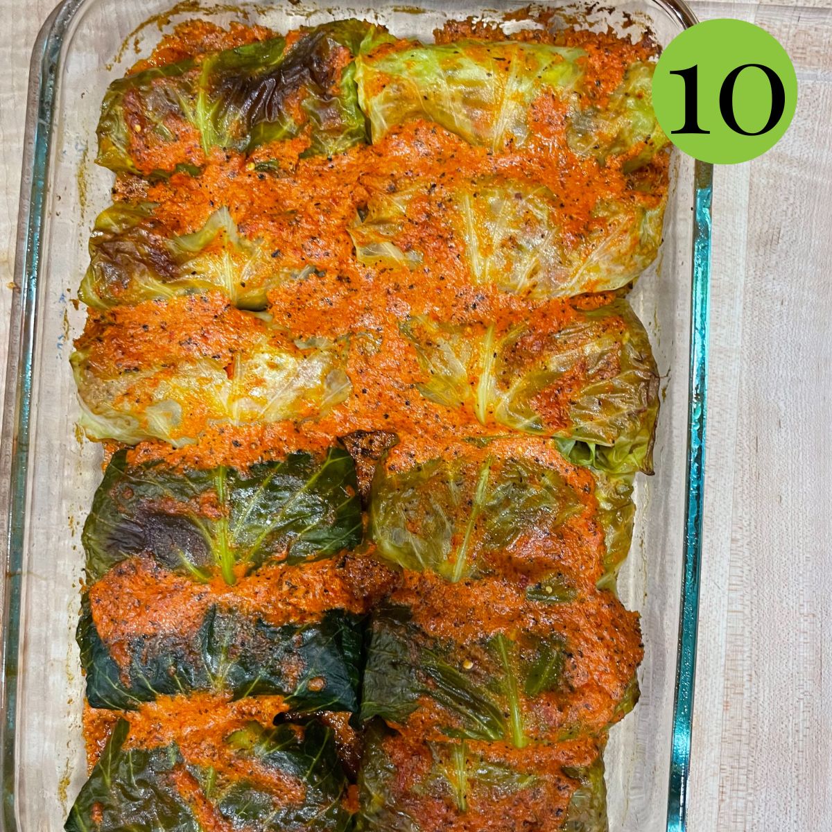 Step 10 bake turkey cabbage rolls 30 minutes.