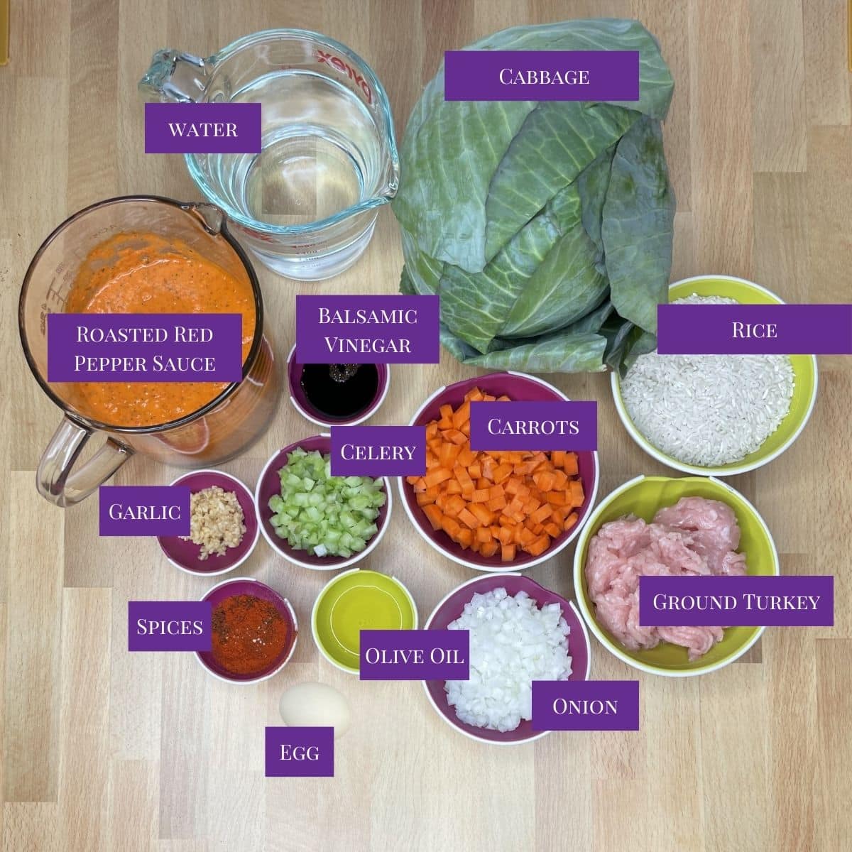 close up of Cabbage Rolls with Ground Turkey Ingredients.