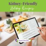 Cooking Food using reccipe on a Digital Tablet.