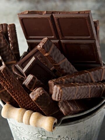 Chocolate in a bucket