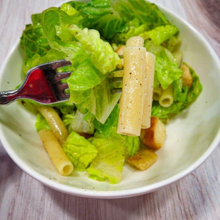 Close Up Of Caesar Pasta Salad