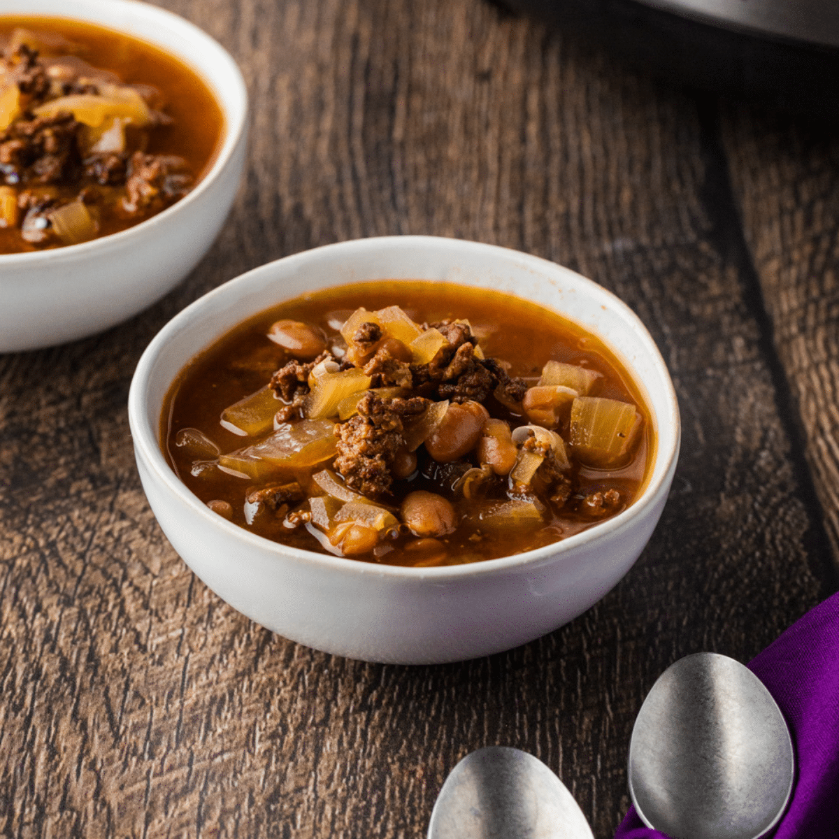 bowl of Baked-Beans with Ground Beef.