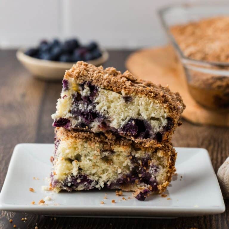 Perfectly Done Blueberry Coffee Cake