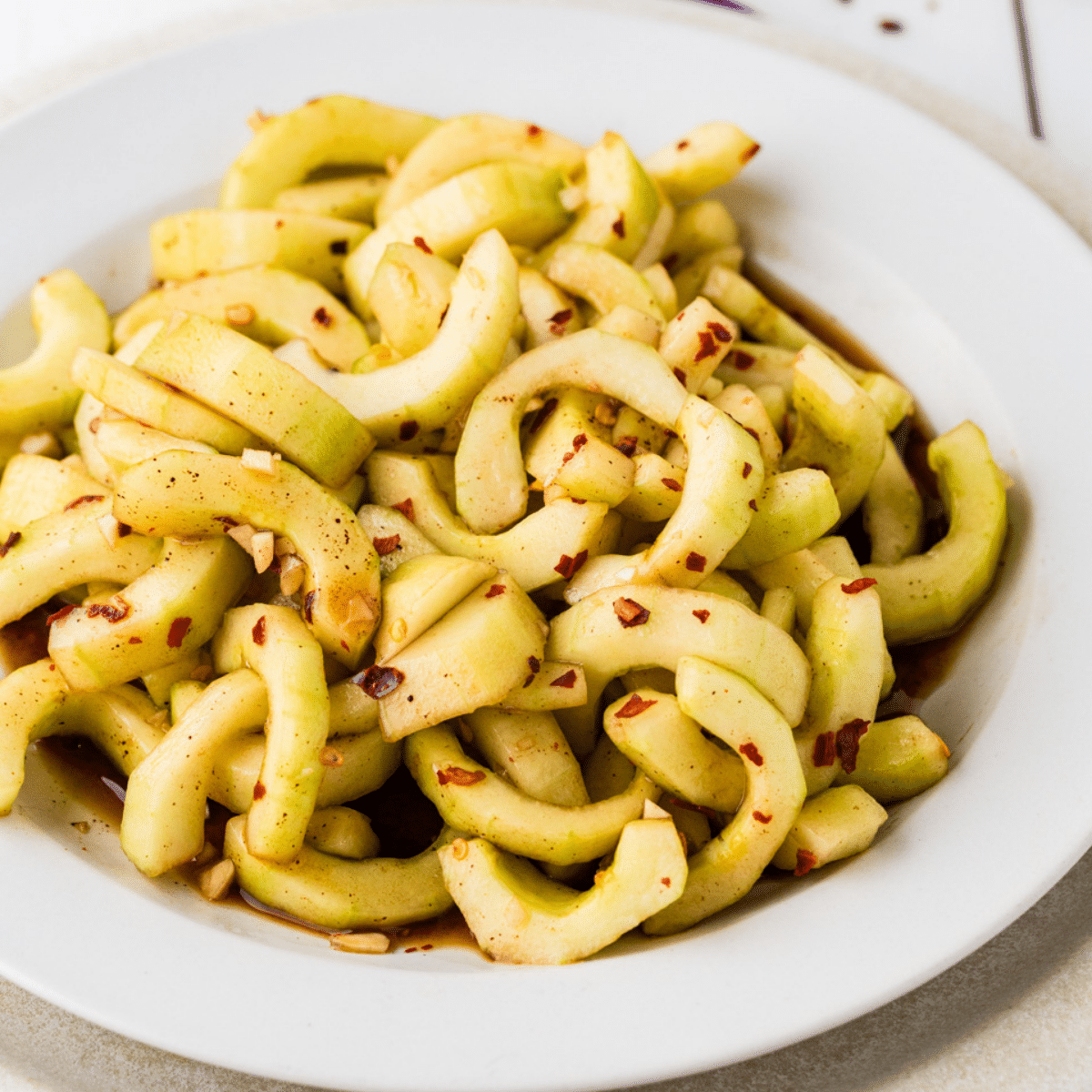 perfectly done Spicy Cucumber Salad.