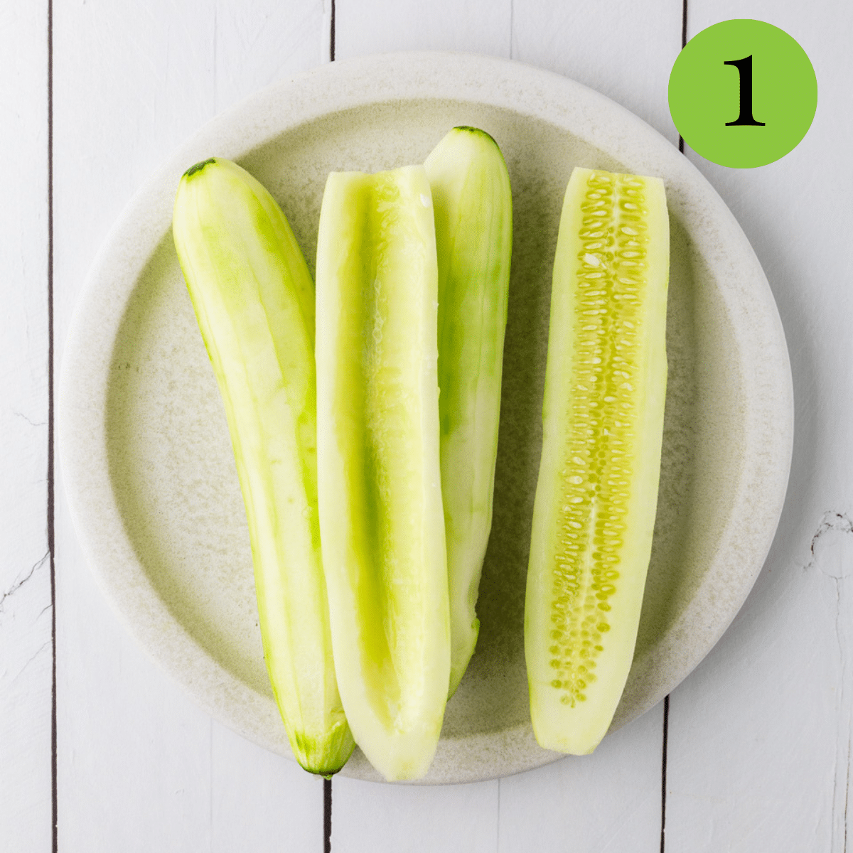 step 1 of Spicy Cucumber Salad
