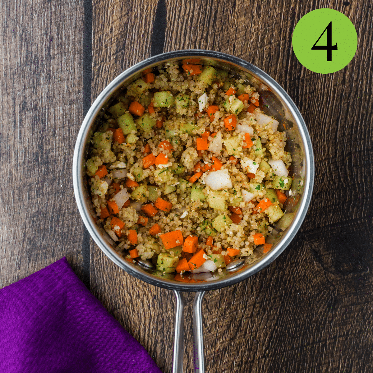 step 4 of Mediterranean Quinoa Salad