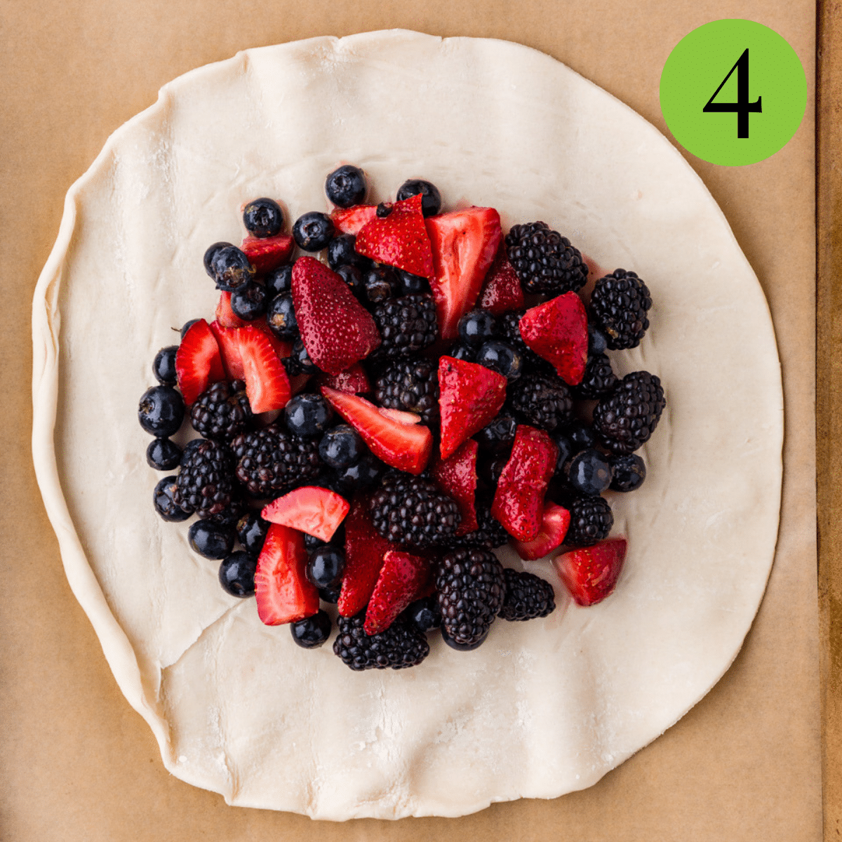Step 4 of Mixed Berry Galette.