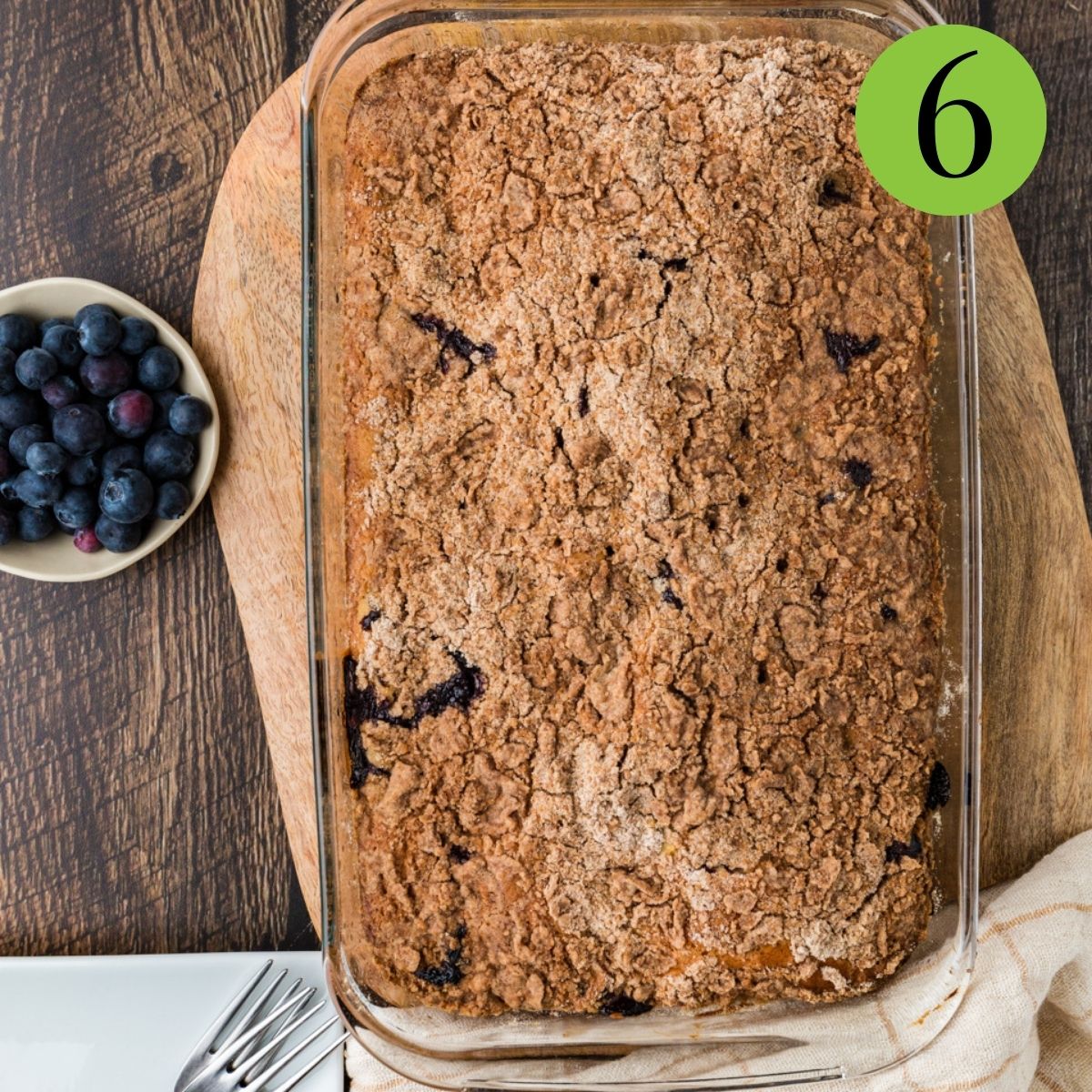 Perfectly done of Blueberry Coffee Cake.