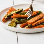 Close Up Of Roasted Zucchini and Carrots