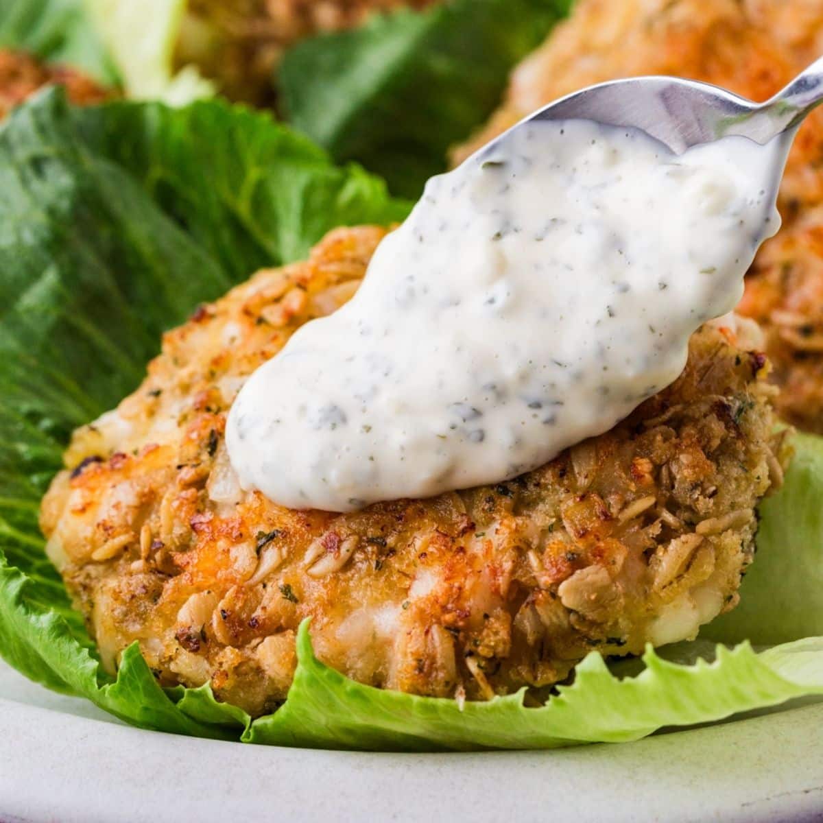 close up of Shrimp Burgers recipe.