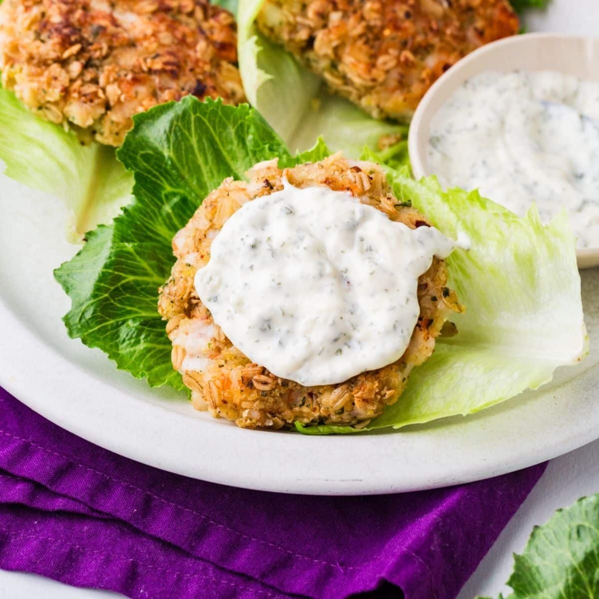 close up of Shrimp Burgers ingredients.