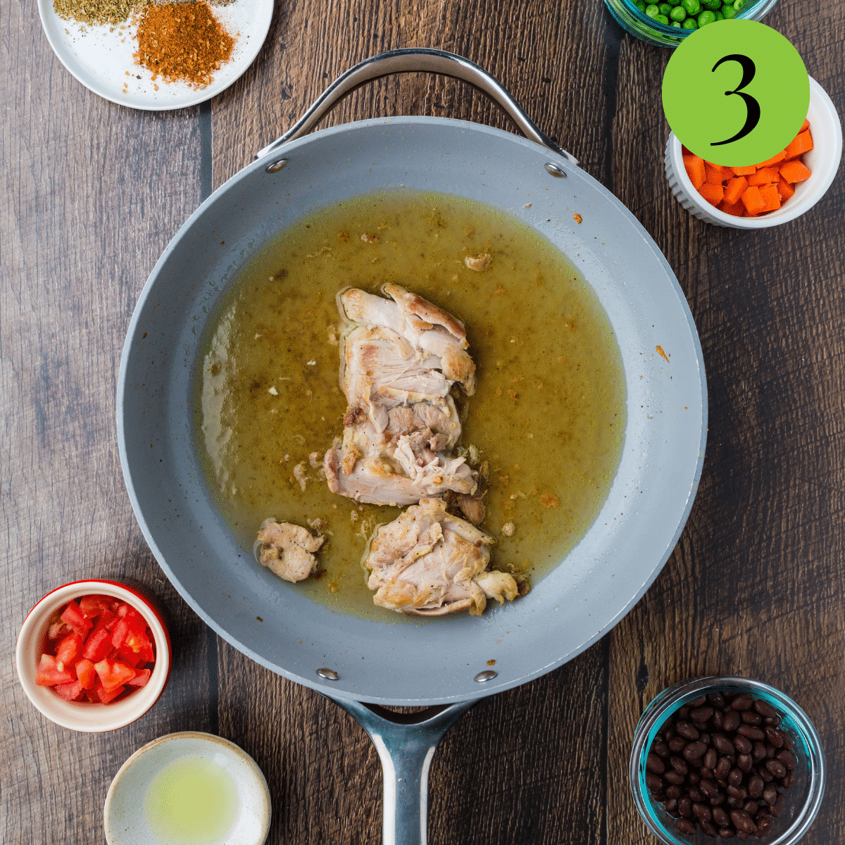 step 3 of Southwestern Chicken Soup.