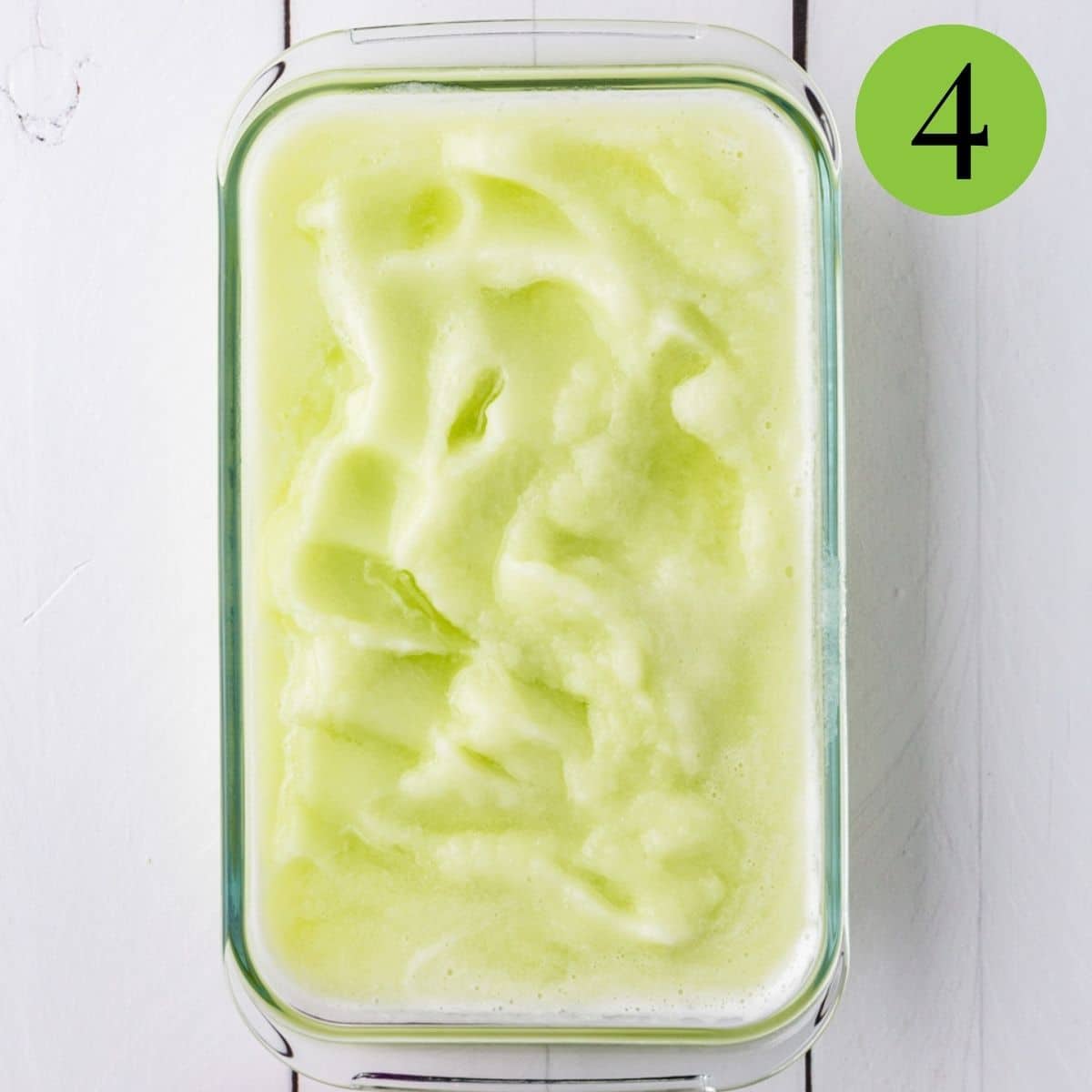 step 4 of Honeydew Sorbet