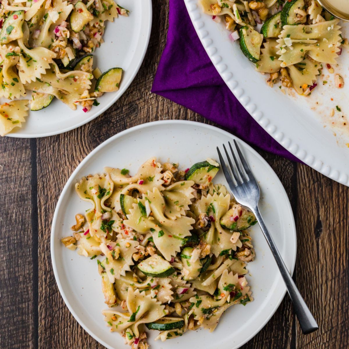 Bowl of Zucchini Pasta Salad