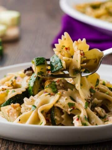 Close Up Of Zucchini Pasta Salad