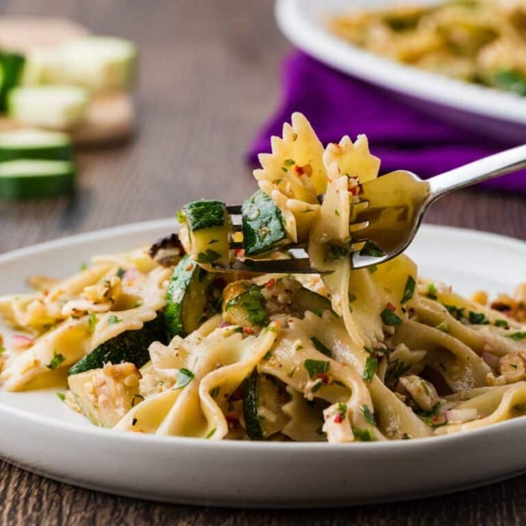 Close Up Of Zucchini Pasta Salad