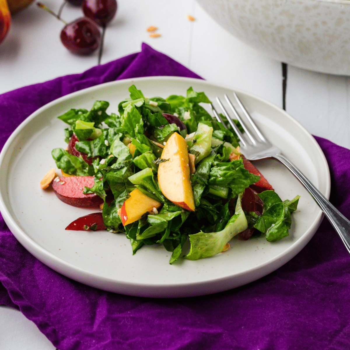 perectly done of Stone Fruit Salad.