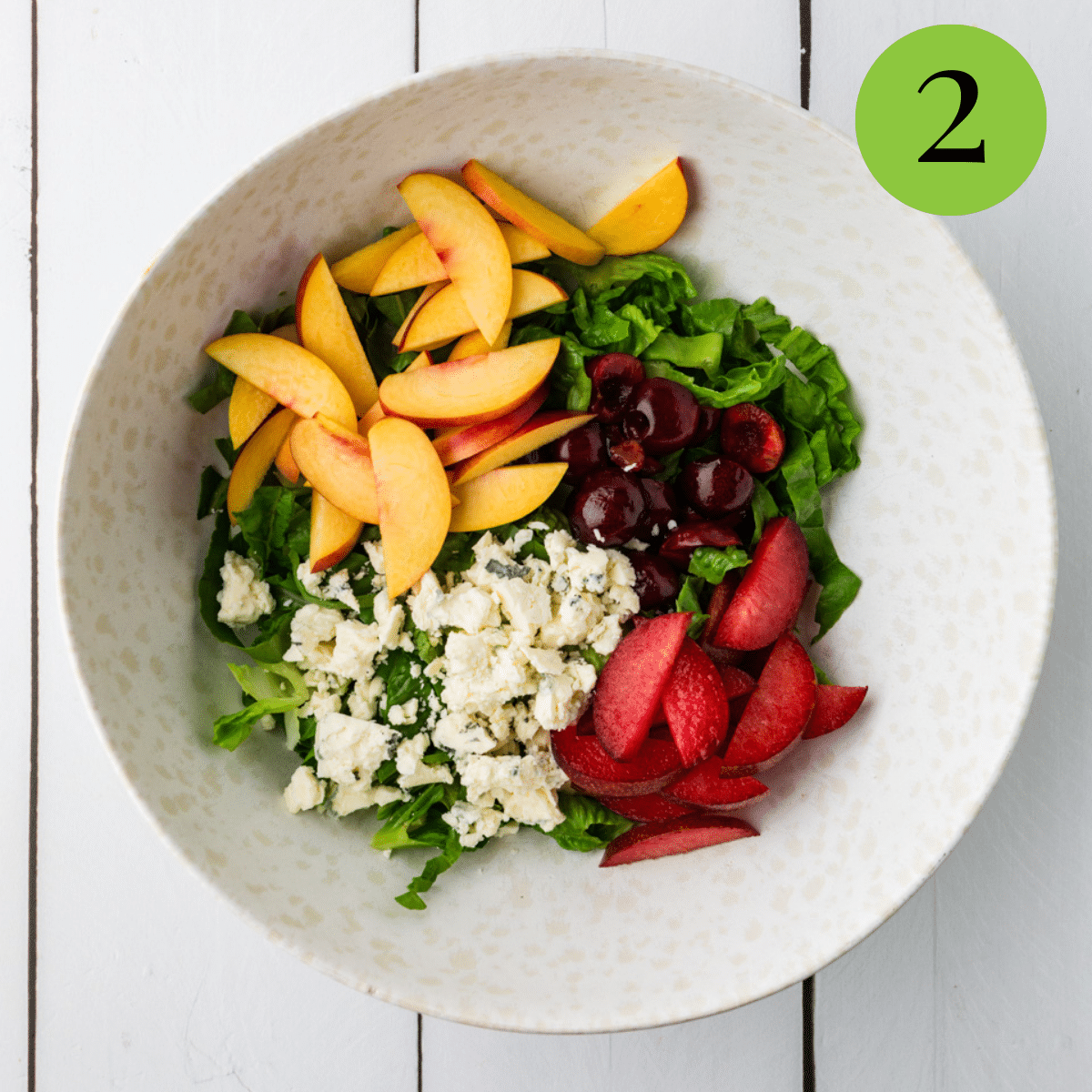 step 2 of Stone Fruit Salad.