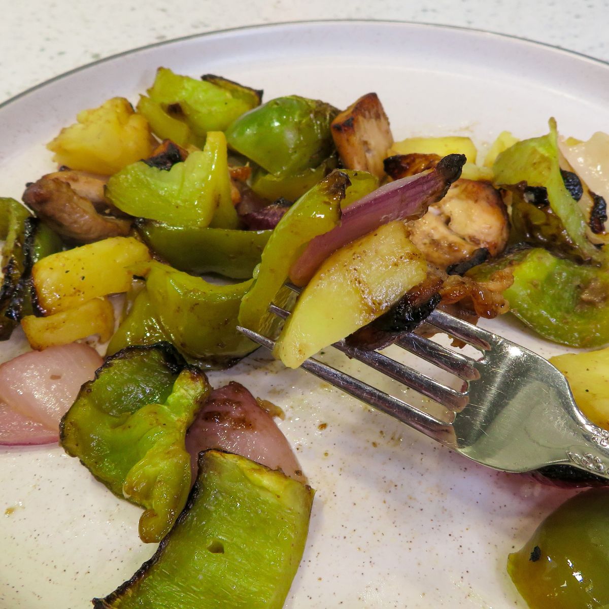 Bowl of Hawaiian Chicken Kabobs