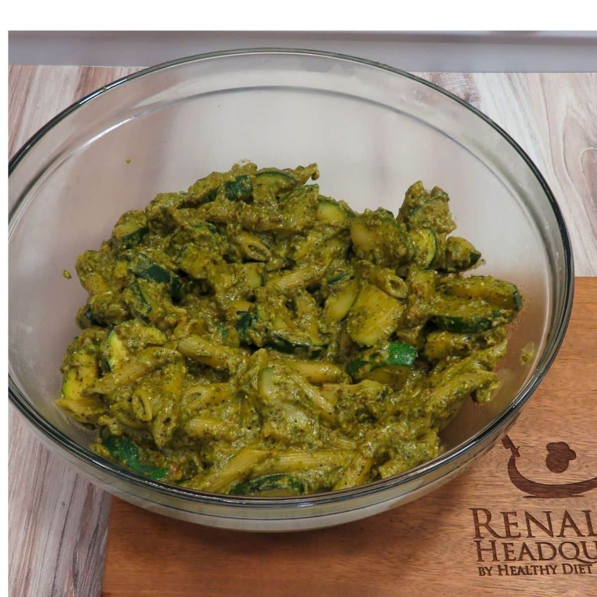 Bowl of Zucchini Pesto Pasta