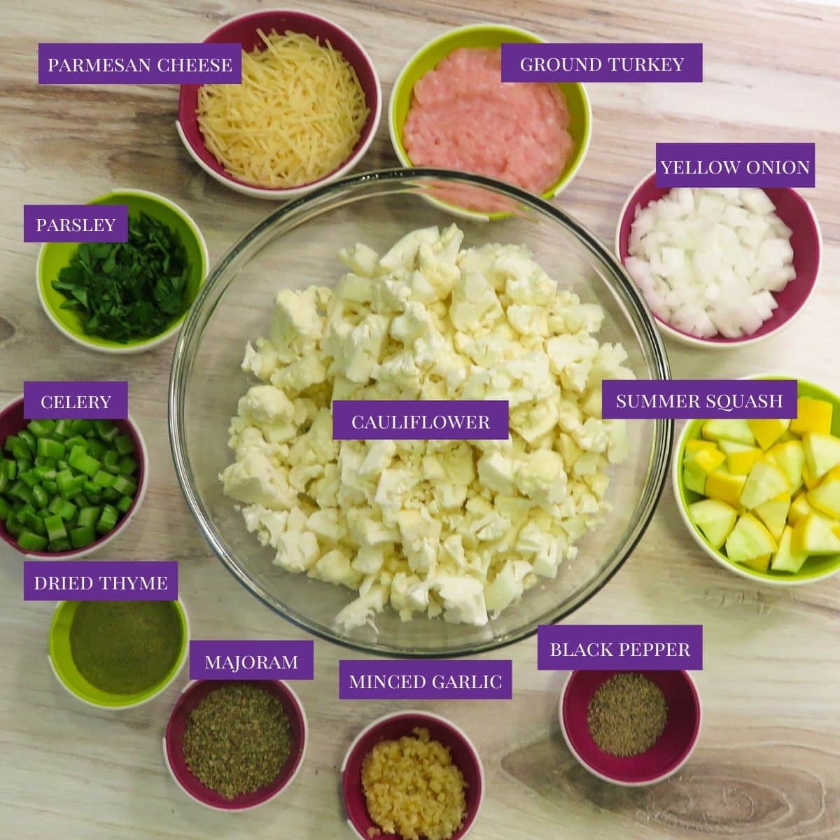 Cauliflower Stuffing Ingredients