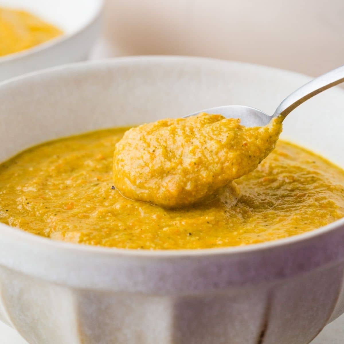 Close Up Of Broccoli Cauliflower Soup